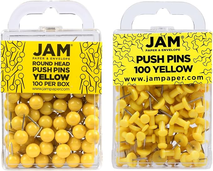 JAM PAPER Colorful Push Pins by JAMPaper