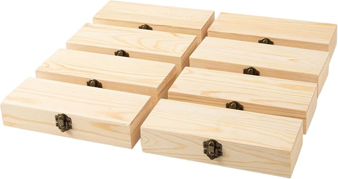 8PCS Wooden Storage Box Unfinished Wooden Small Box 8.2X2.6X1.6 Inch Souvenir - Image 4