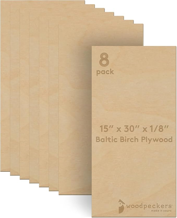 Baltic Birch Plywood 3 mm, 1/8 Inch Craft Wood, B/BB Grade, Stronger Than by Woodpeckers