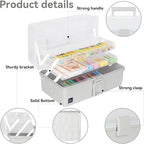 WEWLINE 3-Layers Plastic Portable Storage Box, Household Plastic Craft Supply - Image 4
