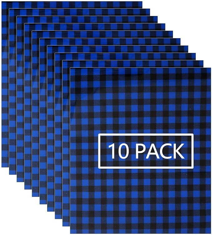 FUNKAKA Heat Transfer Vinyl HTV Black Blue Buffalo Plaid by FUNKAKA