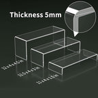 HIIMIEI Acrylic Display Riser, Thickened to 5mm Clear Rectangular Display Shelf - Image 3