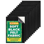 LEGLO Black Felt Sheets 12 Pcs, Sticky-Back A4 Craft Fabric, 8.3 x 11.8 in | by Leglo