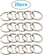 20 Pack Key Ring Keychain 1 Inch 25mm Diameter Metal Flat Split Key Chains Rings - Image 2