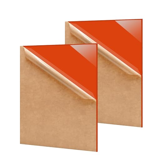 2 Pack 12'' x 16'' Opaque Orange Acrylic Sheet, 3mm Thick Acrylic Plastic by Unknown