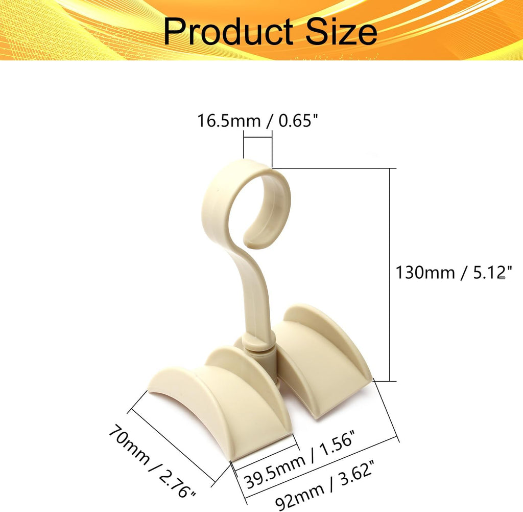 Rotating Belt Hanger 360°Rotatable Organizer 4 Hangers for Drying Towels Bras Clothes Gloves Plastic Laundry Sock Drying Hanger Beige 5Pcs