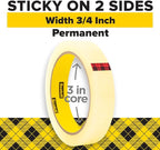 Scotch Double Sided Tape, 3/4 in x 1296 in, 2 Rolls - Image 2