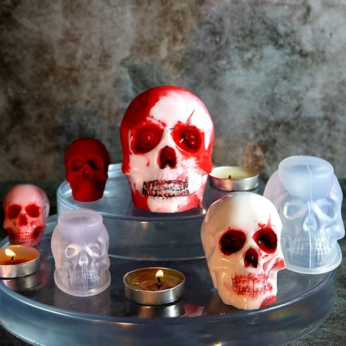 RESINWORLD Set of Large + Medium + Small 3D Skull Resin Molds, Flexible Clear - Image 6