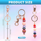 100 Pcs Beadable Keychains Bulk Kit – DIY Keychain Making Supplies - Image 2