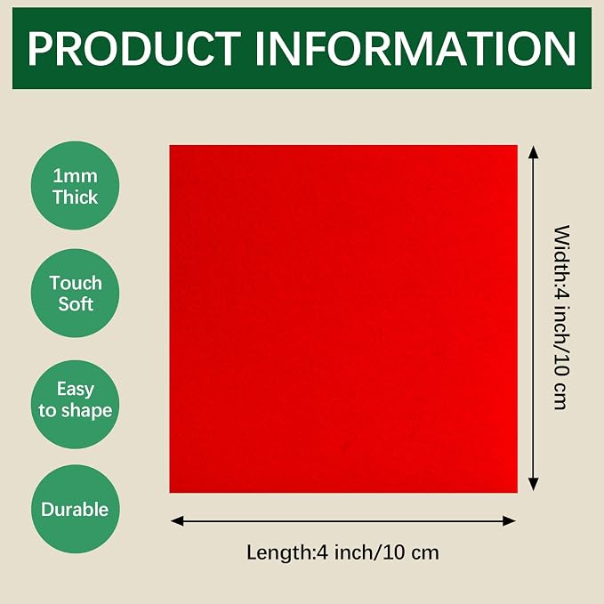 red Felt Sheets 36 X 36 inht Felt Sheets - Image 2