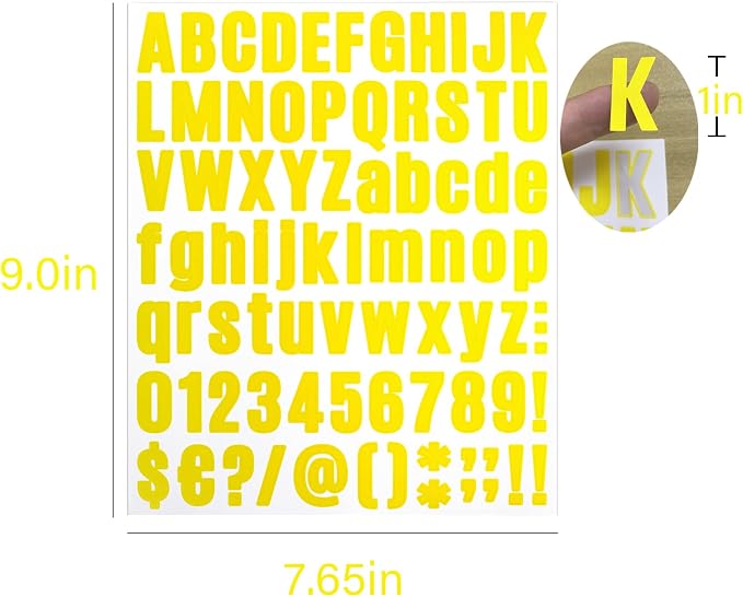 Letter Stickers, Mailbox Numbers, 1 Inch Waterproof Vinyl Alphabet | 1 Inch - Image 7