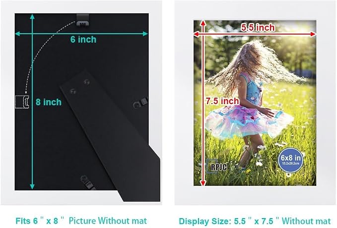 RPJC 6x8 inch Picture Frame Made of Solid Wood and High Definition Glass - Image 4