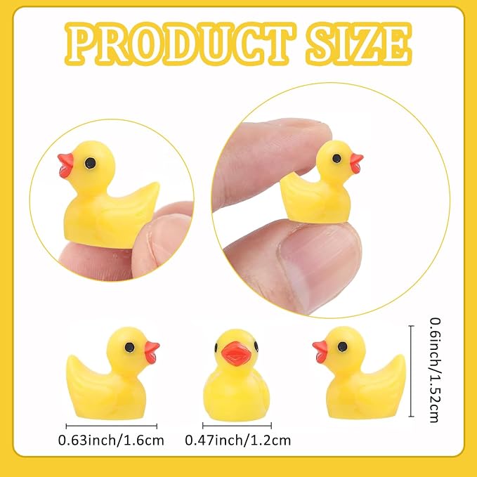 YsesoAi 100Pcs Mini Resin Ducks, Tiny Ducks Figurines Bulk - Image 2