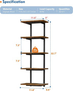 Harwaya 5 Tier Wall Bookshelf Unit - Image 2