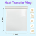 DUEUIOE-Rainbow White Glitter HTV Heat Transfer Vinyl Roll - Image 3