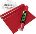 VINYL FROG Red Heat Transfer Vinyl Roll 12" x5ft Matte HTV Vinyl | Red Iron on by VINYLFROG