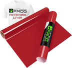 VINYL FROG Red Heat Transfer Vinyl Roll 12" x5ft Matte HTV Vinyl | Red Iron on by VINYLFROG