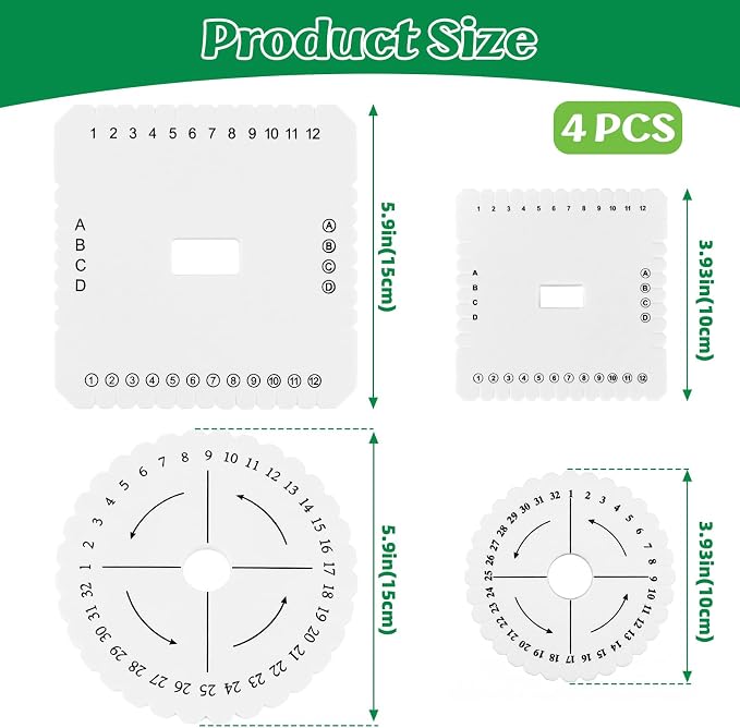 BILLIOTEAM 14 PCS 7 Sizes Braiding Disk Round Kumihimo Beading Cord Disc | - Image 2
