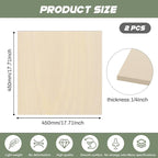 2 Pack Plywood Sheets, 17.1" x 17.1"x 1/4" Basswood Sheets | 6mm Basswood Craft - Image 2