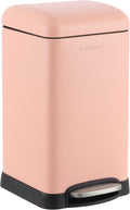 happimess HPM1012G Betty Retro Mini 3.2-Gallon Step-Open Trash Can, Fingerprint Resistant, Modern, Minimalistic for Home, Kitchen, Laundry Room, Office, Bedroom, Bathroom, Flamingo Pink