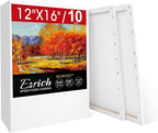 ESRICH Stretched Canvas for Painting 12x16 Inch, 10 Pack Blank Canvas -5/8 in by ESRICH