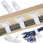 Cable Management Under Desk, 40 Pair Cord Organizer Straps | Reusable hook and by Unknown
