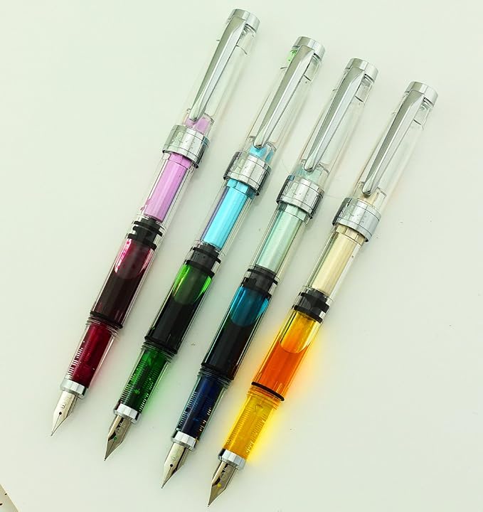 Lanxivi Yongsheng 3008 Piston Fountain Pen EF Extra Fine Nib, Transparent - Image 2