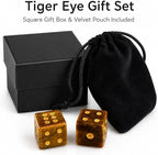 2PCS Crystal D6 Dice, 16mm Natural Gemstone Mahjong Dice Set Stone Dice - Image 5