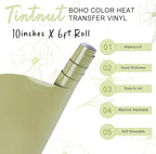 Tintnut Pear Green Heat Transfer Vinyl, 10inx6ft Iron on Vinyl | Neutral boho - Image 2