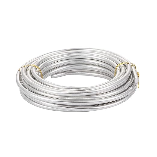 Fashewelry 22.96 ft 3 Gauge Aluminum Bonsai Wire Silver 6mm Thick Bendable by FASHEWELRY
