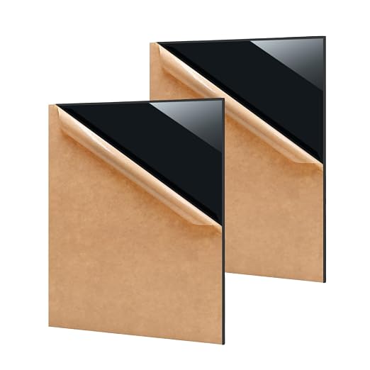 2 Pack 12'' x 16'' Opaque Black Acrylic Sheet, 3mm Thick Acrylic Plastic Sheets by Unknown