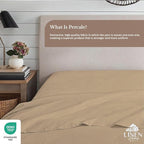 Linen Home 100% Cotton Percale 1 Flat Sheet, King Size - Image 4