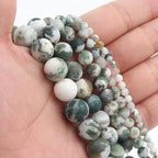 36pcs Natural Matte Tree Agate Gemstone Beads，10mm Frosted Round Loose Stone - Image 3