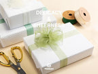 Vitalizart Green & Cream Ribbon Organza Sheer Ribbon 1 inch x 30 Yd Handmade - Image 3