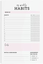 CARDAMONOLY Habit Tracker Notepad in Black and Light Pink- 50 Page Tear Off - Image 2
