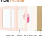4x4 Picture Frame with Real Glass, Wooden cute 4 x 4 Photo Frame with Wavy Mat - Image 5