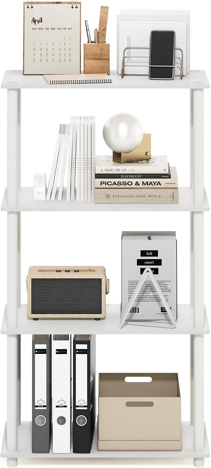 Furinno Turn-N-Tube Storage Shelves, 4-Tier Toolless Book Shelf, Corner Shelf - Image 6