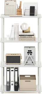 Furinno Turn-N-Tube Storage Shelves, 4-Tier Toolless Book Shelf, Corner Shelf - Image 6