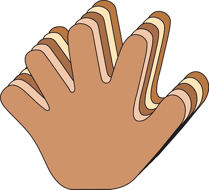 31 Pcs Multicultural Hand Creative Cut-Outs 5.5in by SHAPESETC