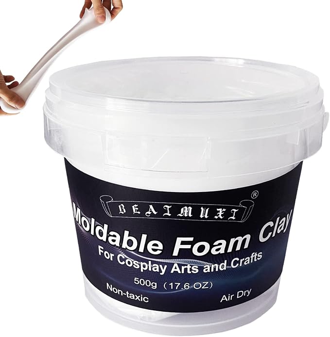 Foam Clay Cosplay Moldable Air Dry Foam Clay Craft 500g White Lightweight by BEAIMUXI