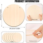 DIYDEC 6 Pack Wood Circles for Crafts 14 Inch Unfinished Wood Slices Blank - Image 2
