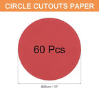 MECCANIXITY 60 PCS Red Color Circle Cutouts Paper 10 Inch Round Card Stock - Image 2