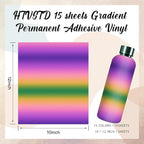Dark Gradient Permanent Adhesive Vinyl 15 Sheets 12'' x 10'' | Ombre Rainbow - Image 2