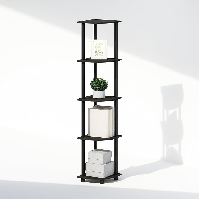 Furinno Turn-N-Tube Storage Shelves, 5-Tier Book Shelf, Corner Shelf, Toolless - Image 6