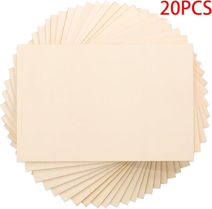 20 Pack Thin Wood Sheets, Plywood Sheets - Image 3