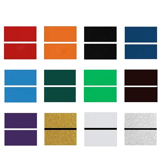 XLNT TECH Engraving Plastic Sheets, 12 Pack 7" x 11" 2-Ply ABS Double Color by MaterialsParts