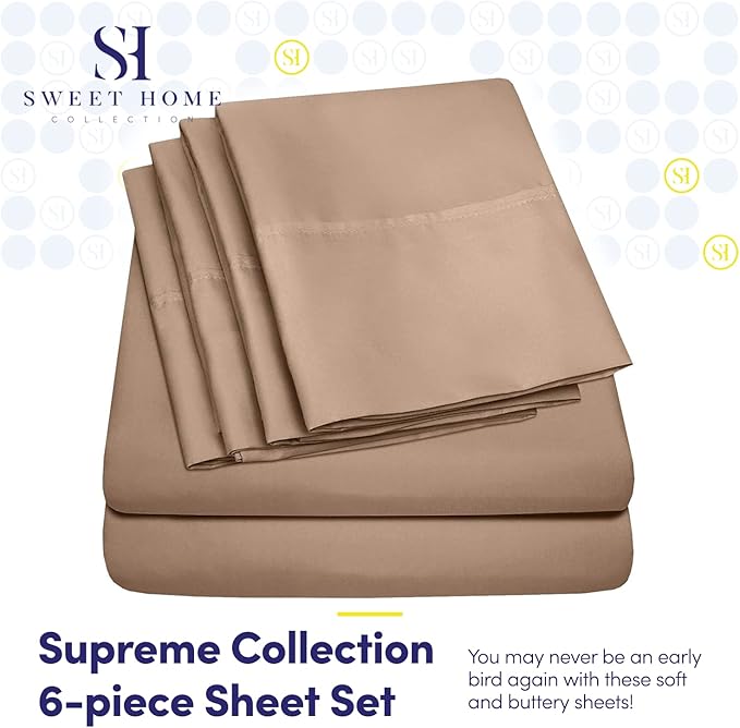 Sweet Home Collection 6 Piece 1500 Supreme Collection Brushed Microfiber Deep - Image 2