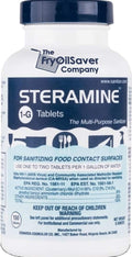 1 Bottle Steramine Sanitizer Tablets - Multi Purpose Steramine Sanitizing Tablets for Food Contact Surfaces in Kitchen, Diners, Hotels, Restaurants & Food Trucks by FryOilSaver Co. (150 Count)