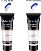 Artecho White Acrylic Paint, Titanium White Paint Tubes, Art Craft Paints - Image 4