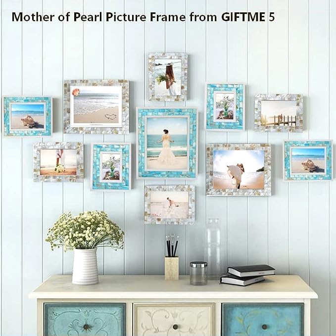 Picture Frame 5x7 Mother of Pearl Photo Frame, Beach Picture Frame Tabletop or - Image 6